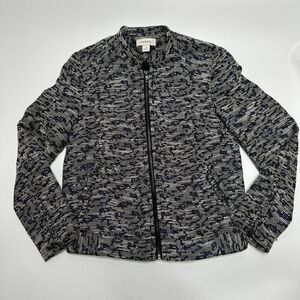 Fossil Women Size XS Arlene Blazer Bomber Jacket Full Zip Pockets Metallic
